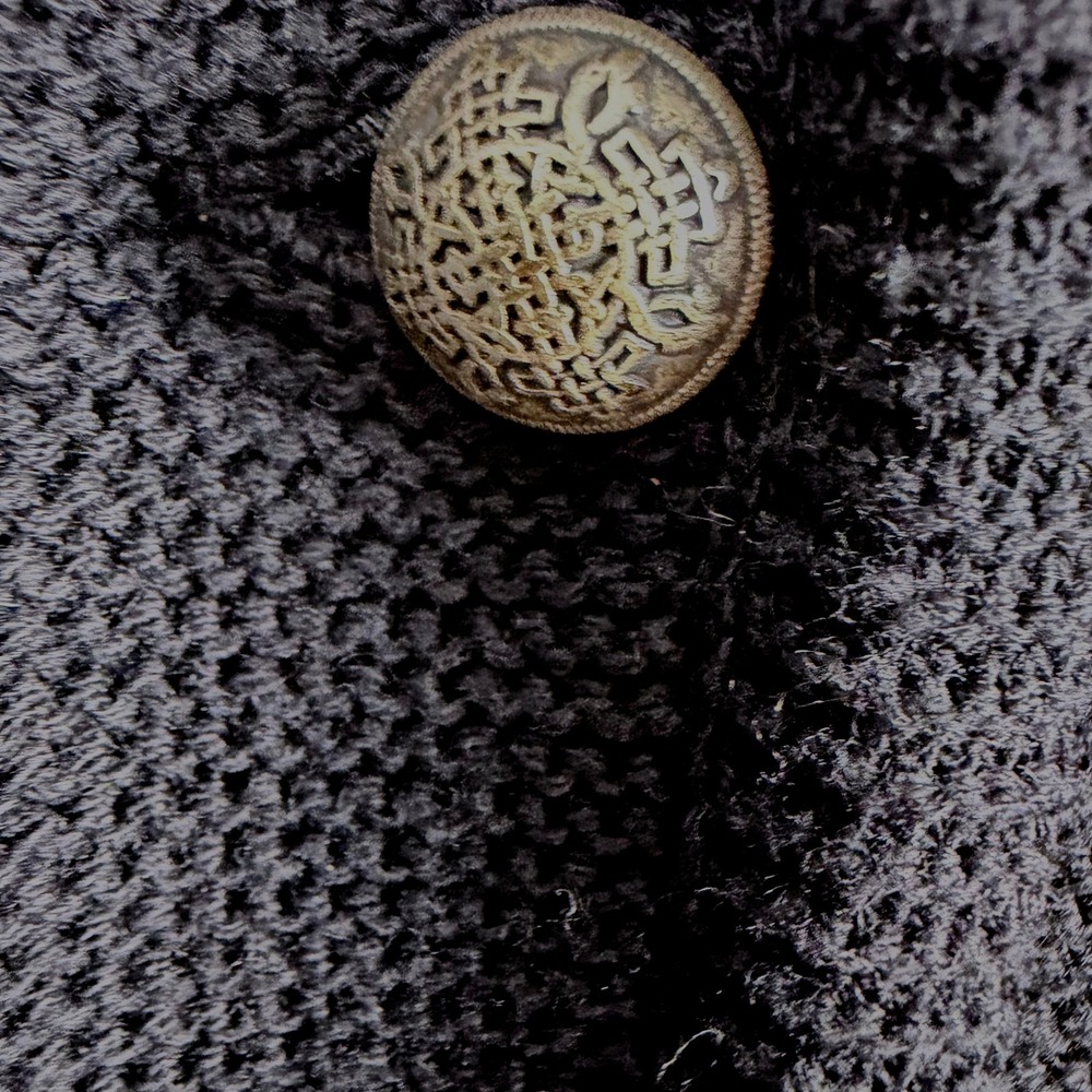 European Cottagecore Scallop Hem Cardigan Silver Buttons Huber Black - Picture 8 of 10